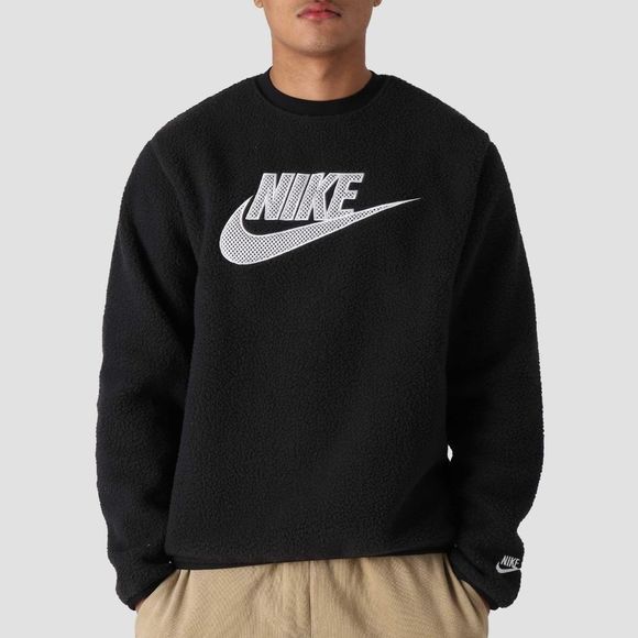 Nike Other - Nike Sportswear Essential Sherpa Sweatshirt Men's M Black White DD5017-010 NSW